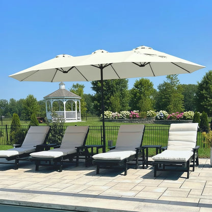15ft Large Outdoor Patio Umbrella with Base – LED Light Option