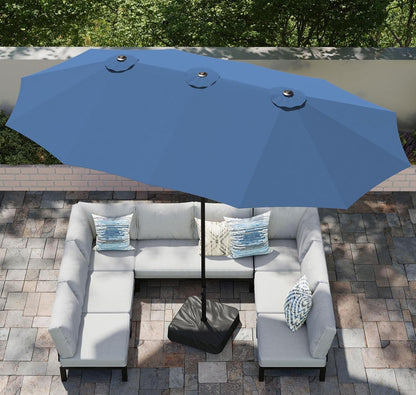 15ft Large Outdoor Patio Umbrella with Base – LED Light Option